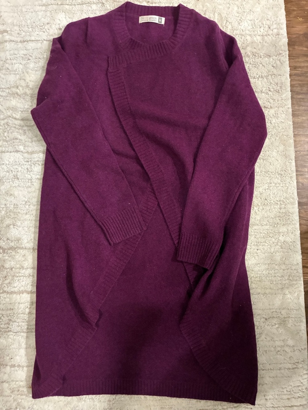 Fisherman Out of Ireland Open-Front Cardigan Sweater - Deep Plum